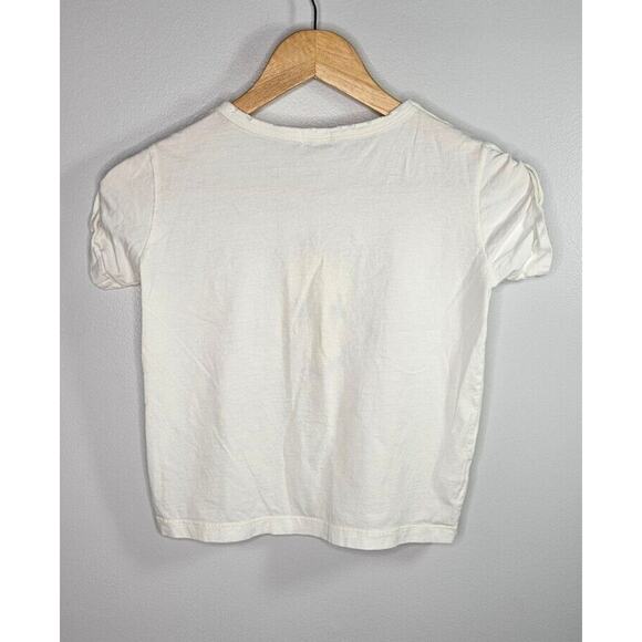 Girls Baby Tee Size 8 Melting Dripping Smiley Face T Shirt Distressed Pink Cloud - Picture 6 of 9